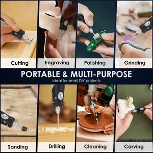 Kit Utensile Rotante Cordless 4V da 116 Pezzi, 5 Velocità, Batteria Ricaricabile da 2000mAh, Incisore Elettrico per Levigatura, Lucidatura e Foratura - Product Image 4
