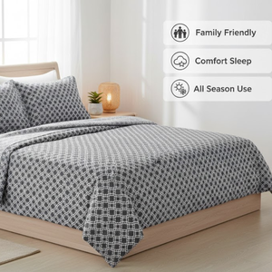 Ensemble de draps double en microfibre moderne au fini doux couleur pêche |   Literie écologique 200TC légère, respirante et résistante à la décoloration - Product Image 4