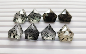 Cuarzo rutilado negro AAA facetado con forma de escudo, piedra preciosa de 17*14 mm, 100% NATURAL, para la fabricación de joyas a precio de mayorista. - Product Image 3