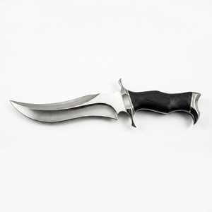 มีดแค้มปิ้ง Iron Crown Forge Trailing Point ใบมีดเหล็กคาร์บอนสูง ด้ามไมคาร์ต้าสีดำ คุณภาพ DIY ใบมีดตรง 14 นิ้ว - Product Image 1