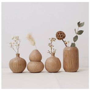 Wood Flower Vases Ornaments Decorations Wholesale Vase Home Decoration Solid Wood Arrange Flowers Vase - Product Image 5