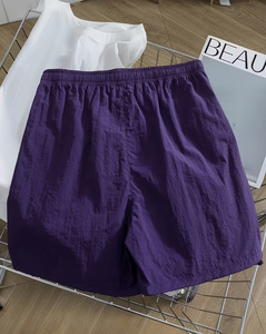 Men's for Polyester/Cotton Oxford Lace Shorts Elastic Waist Mid Rise Casual Breathable Solid Color Woven Fabric Custom Brand - Product Image 2