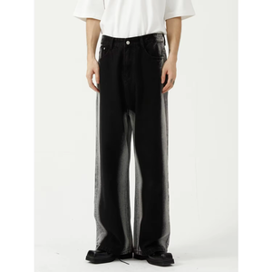 Athletic Flex Fabric <b>Stretch</b> Mid Rise Flare Denim Jeans for <b>Men</b> & Women Washed Embroidery Streetwear Casual - Product Image 3
