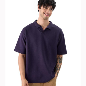 Polo en coton uni pour homme, taille plus, manches courtes, tissu Oxford décontracté, taille L - Product Image 5