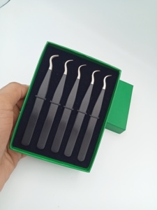 Customized Brand Wholesale Price Durable Eyelash Tweezers Precision Pointed Smooth Tip Sustainable Stainless Steel Custom Set - Product Image 6