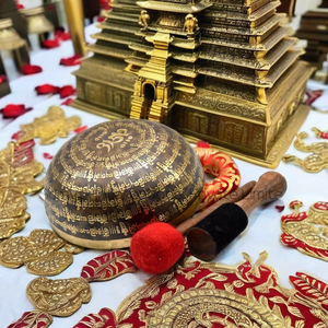 ชามร้องเพลงสไตล์ธิเบตขนาดกลางใช้สำหรับบำบัดเสียงและการทำสมาธิ - Product Image 3