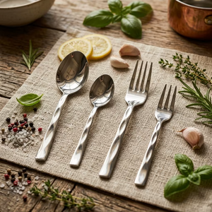 Most Trendy Selling Wholesale Handcrafted Indian Supplies Modern Look Cutlery <b>Set</b> <b>Silver</b> Finishing Daily Dinner Use Stainless - Product Image 2