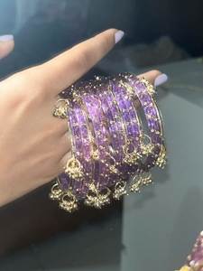 Bracelets en verre décoratifs fabriqués à la main au Pakistan, fabrication professionnelle, bracelets kashmiris pour femmes, vente en gros de bijoux kashmiris - Product Image 2