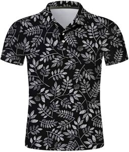 T-shirt de golf en jersey tricoté pour homme, personnalisé, léger, en tissu mélangé polyester et élasthanne, extensible, respirant, imprimé - Product Image 1