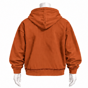 เสื้อฮู้ดลายดอกไม้สีส้มไหม้ ทรงโอเวอร์ไซส์ สไตล์ลำลอง มีกระเป๋าจิงโจ้ เหมาะสำหรับใส่ในฤดูใบไม้ร่วง สตรีทแวร์ - Product Image 2