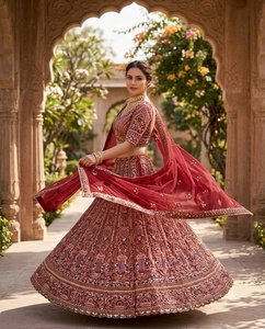 Women's Traditional Embroidery And Sequence Work Lehenga Choli With <b>Dupatta</b> For Wedding Wear From Samp Corporation - Product Image 2