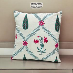 Vibrant Anokhi Print Decorative <b>Cushion</b> Covers Floral Printed Pillow Cover <b>Set</b> of 5 for <b>Sofa</b> Bedroom Living Room Home Decor <b>Sets</b> - Product Image 1