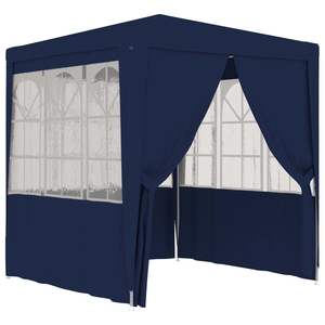 Carpa para Fiestas Azul 100% Polietileno 6.6x6.6 Pies, Construcción de Acero para Bodas y Eventos - Product Image 2