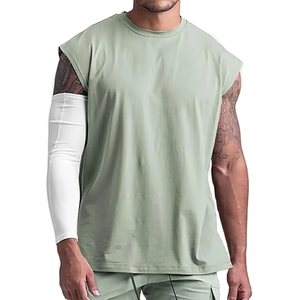 <b>Men's</b> Sports Sleeveless Vest Basketball Summer T <b>Shirts</b> Gym Collarless High Elastic Plain T- <b>shirt</b> Custom Digital Printing - Product Image 2