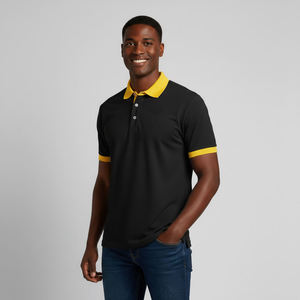 Chemises polo pour homme sur mesure, fermeture à boutons, séchage rapide, tissu 100% coton, évacuation de l'humidité, polos classiques unisexes - Product Image 3