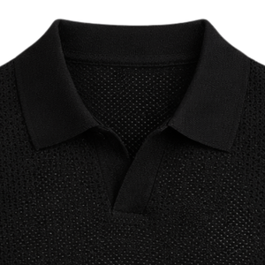 Polo en tricot pour homme, manches courtes, coton premium, texture douce, coupe ajustée, décontracté, élégant, vêtements d'été respirants, vente en gros - Product Image 2