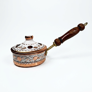 Handcrafted Copper Brass Incense <b>Burner</b> Wooden Handle Bakhoor <b>Burner</b> Oud <b>Burner</b> Charcoal Censer Home Decor OEM ODM Gift - Product Image 1