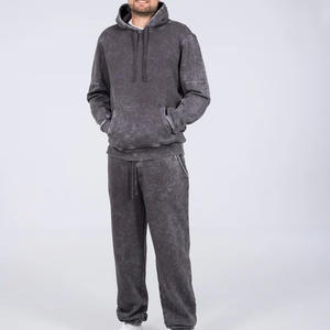 Sweat-shirt à capuche délavé à l'acide, en coton épais, personnalisable, pour l'hiver, vêtement décontracté pour impression personnalisée - Product Image 6