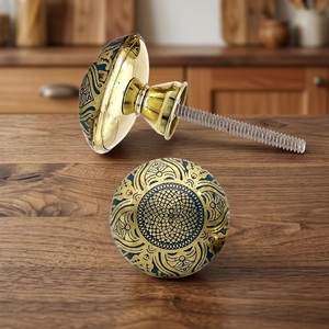 Poignées de meubles marocaines modernes en laiton gravé pour cuisine, armoire, tiroir, commode, chambre et salon - Product Image 5