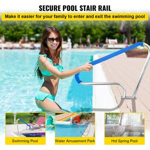 Barandilla para Piscina de Acero Inoxidable 304, 48x36, Plateada, Capacidad de Carga de 250 LBS, Diseño Humanizado Resistente a la Corrosión - Product Image 2
