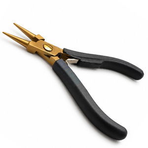 Durable Gold Round Nose Jewelry Pliers with Black Grip for <b>Wire</b> Looping <b>Craft</b> and Jewelry Repair - Product Image 3