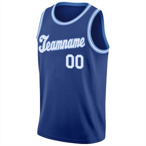 Camiseta de Baloncesto Personalizada con Costuras a Medida, Color Azul Marino, Blanco y Azul Claro, Malla Transpirable, Uniforme de Entrenamiento de Equipo, Personalizado para el Equipo Chimpanzees - Product Image 2
