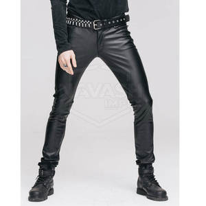 Top Quality Latest Design Men Leather Pants Wholesale Design Your Own Logo Men Leather Pants - Product Image 3