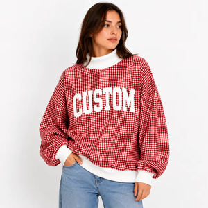 <b>Women</b> Oversized Long Mock Neck Fleece Pullover <b>Sweatshirt</b> 100% Cotton Relaxed Soft Heavyweight Breathable Commuter Casual - Product Image 1