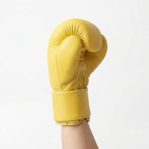 Guantes de Boxeo de Cuero Vacuno Amarillo, Duraderos, para Todas las Estaciones, Entrenamiento, Sparring, Equipo de Ejercicio, Soporte de Muñeca Ajustable - Product Image 3