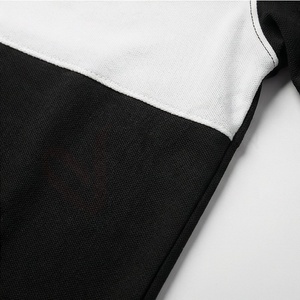 Chemise décontractée pour homme en piqué 100 % polyester bleu marine à manches courtes, respirante, infroissable, coupe classique, design tricoté uni - Product Image 5