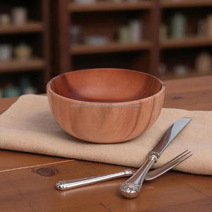 Bol en bois massif de qualité supérieure, design robuste et durable, idéal pour la maison, la cuisine, la table à manger et les besoins de service. - Product Image 5