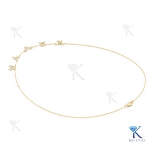 Collar con Inicial de Diamante Cultivado en Laboratorio, Oro Sólido de 14K/18K, Letra con Incrustaciones de Diamantes, Gargantilla, Joyería Fina para Mujer, Aniversario - Product Image 2