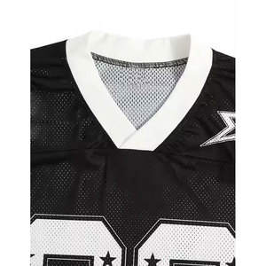 เสื้อรักบี้อเมริกันฟุตบอลแขนสั้นแบบยูนิเซ็กซ์สั่งทำพิเศษ เนื้อผ้าตาข่ายระบายอากาศ พร้อมปักโลโก้ทีม - Product Image 3