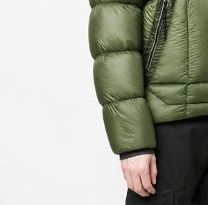 Blouson matelassé à capuche pour homme, vert uni, rembourrage en polyester, imperméable, coupe-vent, fermeture éclair, décontracté, hiver - Product Image 6
