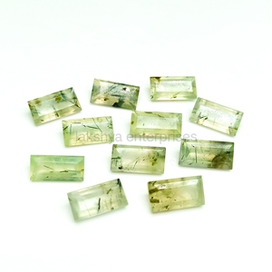 Piedra Preciosa Rectangular Facetada de Prehnita Verde Natural de 12MM x 6MM, Calibrada, Suelta, para Fabricación de Joyas, Colgantes, Anillos, Venta al Por Mayor - Product Image 6