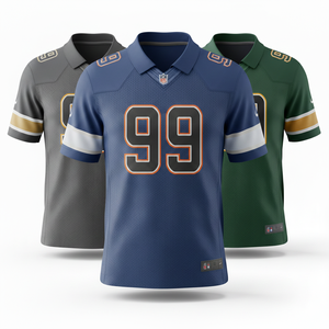 เสื้อโปโลอเมริกันฟุตบอลปักลายตามสั่ง: ชุดยูนิฟอร์มสโมสรระดับเอลีทผ้าทวิลที่ทนทาน - ชุดกีฬาระบายอากาศแห้งเร็ว - Product Image 4