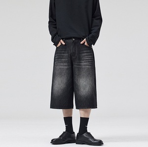 Pantalones Cortos Cargo de Lona 100% Algodón para Hombre, Cintura Media con Cordón, Transpirables, de Secado Rápido, Lavado Claro, Casuales, Largos hasta la Rodilla - Product Image 5