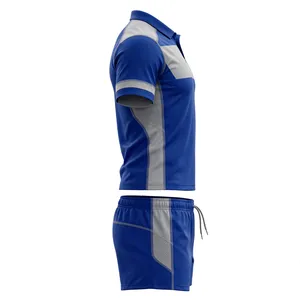 Unisex Blue Gray Polyester Sublimation Printed Sport Jersey Shorts Set Breathable <b>Athletic</b> Wear Adult Uniform In-Stock - Product Image 3