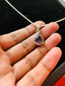 Collier à maillons en argent avec pendentif en cristal plaqué rhodium, bijoux personnalisés pour homme, cadeau - Product Image 2
