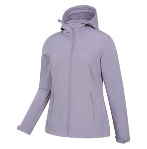 Veste softshell unisexe à capuche imperméable et coupe-vent pour l'automne, personnalisable avec logo frontal, mélange polyester/coton, pour le travail et la randonnée - Product Image 4
