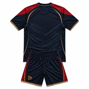 Conjunto de Uniforme de Futsal de Lujo, Color Carmesí Oscuro y Dorado, Camiseta y Pantalones Cortos de Fútbol, Malla Transpirable, Ropa Deportiva para Fútbol Sala - Product Image 2