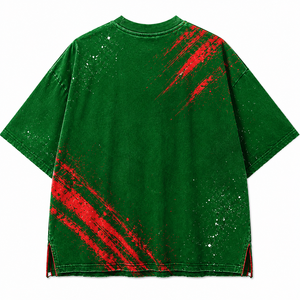 เสื้อยืดโอเวอร์ไซส์พิมพ์ลายโลโก้ตามสั่ง แขนสั้น สีเขียว ผ้าเจอร์ซีย์คอตตอน สไตล์ลำลอง สตรีทแวร์ พิมพ์ลายตัวอักษรด้านหน้า คอกลม สำหรับผู้ชาย - Product Image 3