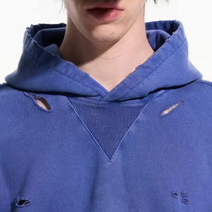 Hoodies personnalisés à prix abordable, vente en gros, zippés, surdimensionnés, 500 g/m², délavés à l'acide, effet soleil, pour hommes, grandes tailles, sweats à capuche et pulls molletonnés - Product Image 4