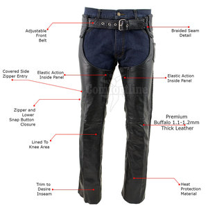 Cuissardes en cuir de style occidental pour hommes, vêtements d'équitation d'extérieur, couvre-jambes en cuir durable, design personnalisé - Product Image 3