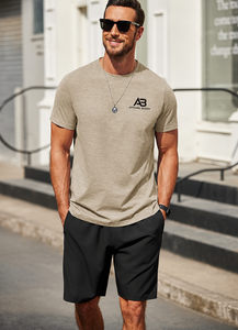 Camiseta de Manga Corta Casual para Hombre, Marca AMY, 100% Algodón, Corte Regular, Lisa, con Logotipo Personalizado Bordado en la Parte Delantera, Venta al Por Mayor - Product Image 4