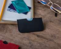 Porte-cartes en cuir à accès rapide, anti-RFID, avec logo personnalisé, pour cartes de crédit, modèle LNCR-0037D