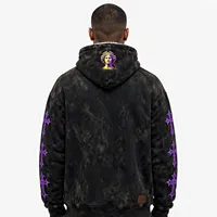 Sweat à capuche oversize pour homme avec imprimé déesse grecque, manches croisées violettes, style streetwear, tissu FRENCH TERRY, vêtement d'automne