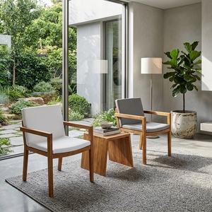 Chaise de salle à manger urbaine moderne avec structure en teck massif et assise rembourrée pour la maison et l'appartement, à utiliser dans la salle à manger - Product Image 6