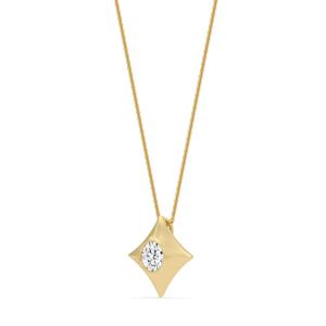 Pendentif en or rose 10K de qualité supérieure avec diamant de laboratoire 0,50 CTW taille ronde, bijou raffiné, cadeau pour femme, élégant collier avec breloque - Product Image 6