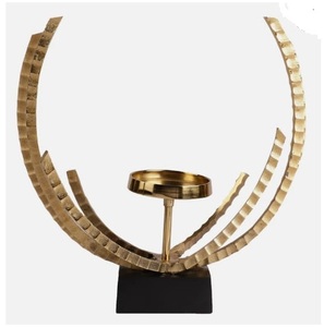 Support à bougie en métal plaqué or, écologique, best-seller, style classique, avec verre - Product Image 3